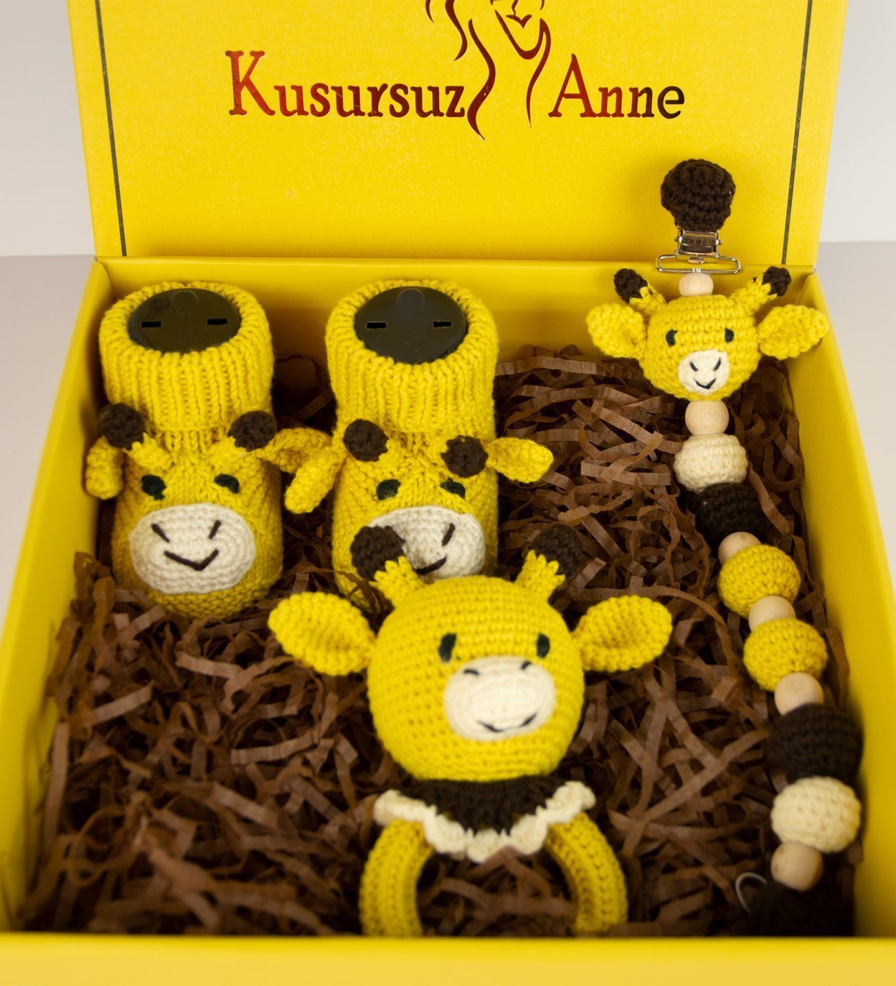 Zürafa 3lü Bebek Hediye Seti 0 - 3 Ay