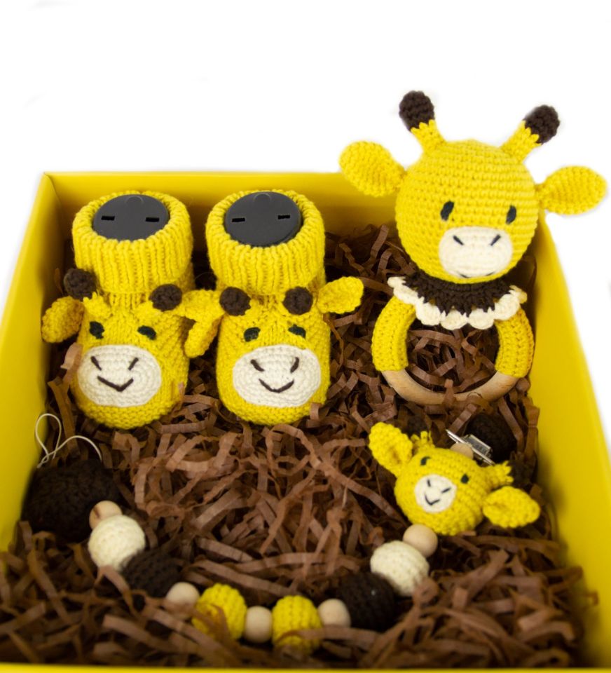 Zürafa 3lü Bebek Hediye Seti 3-6 Ay