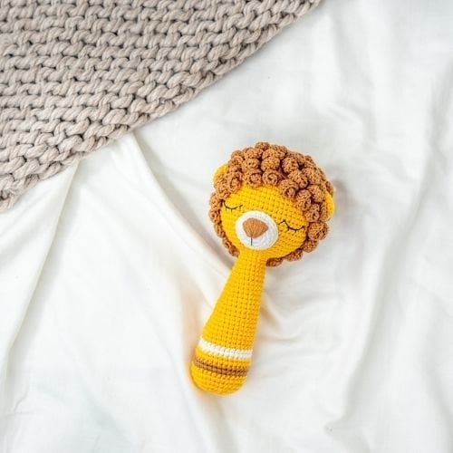 Organik Amigurumi Çeşitli Hayvan Figürlü Çıngırak- Özel Hediye Paketinde