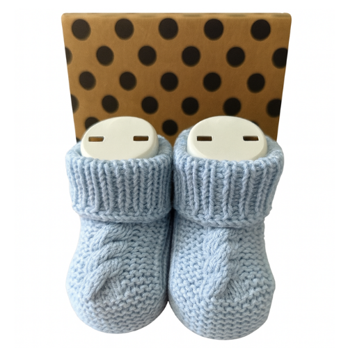 El Örgüsü Pamuklu Bebek Patik Seti – Hediye Kutusunda